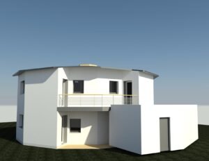 Vue extérieure maison Thoé III avec un étage