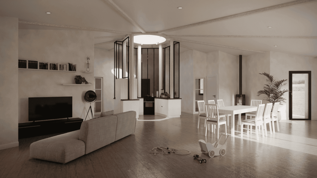 Modèle Polynoé avec cuisine centrale